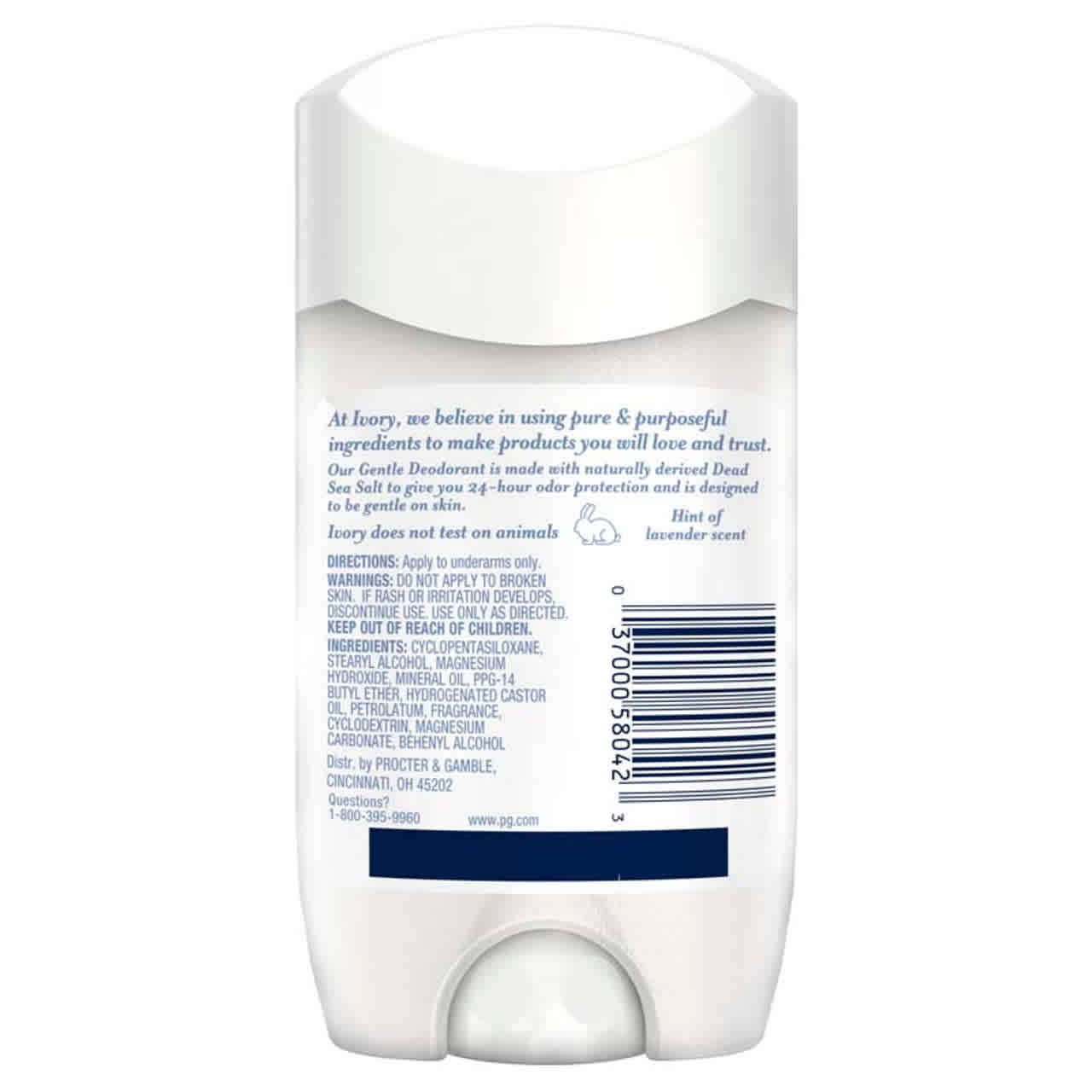 Ivory Gentle Deodorant, Hint of Lavender Scent