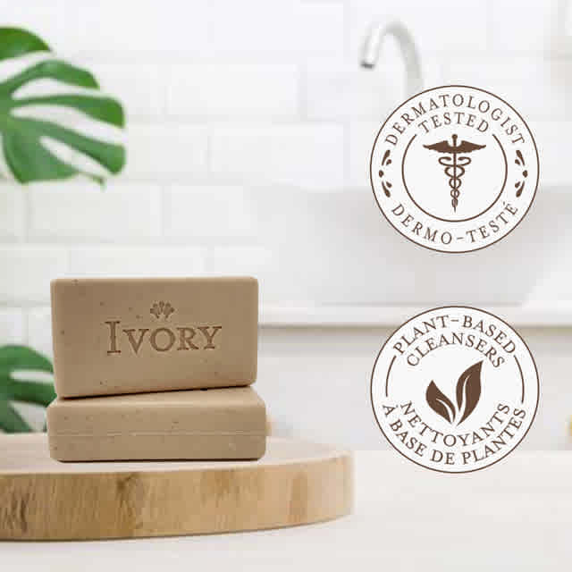 Ivory bar soap is dermatologist tested and made with plant-based cleansers