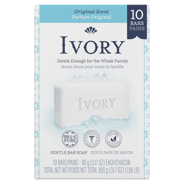 Ivory Bar Soap - Original Scent - 10 Pack 