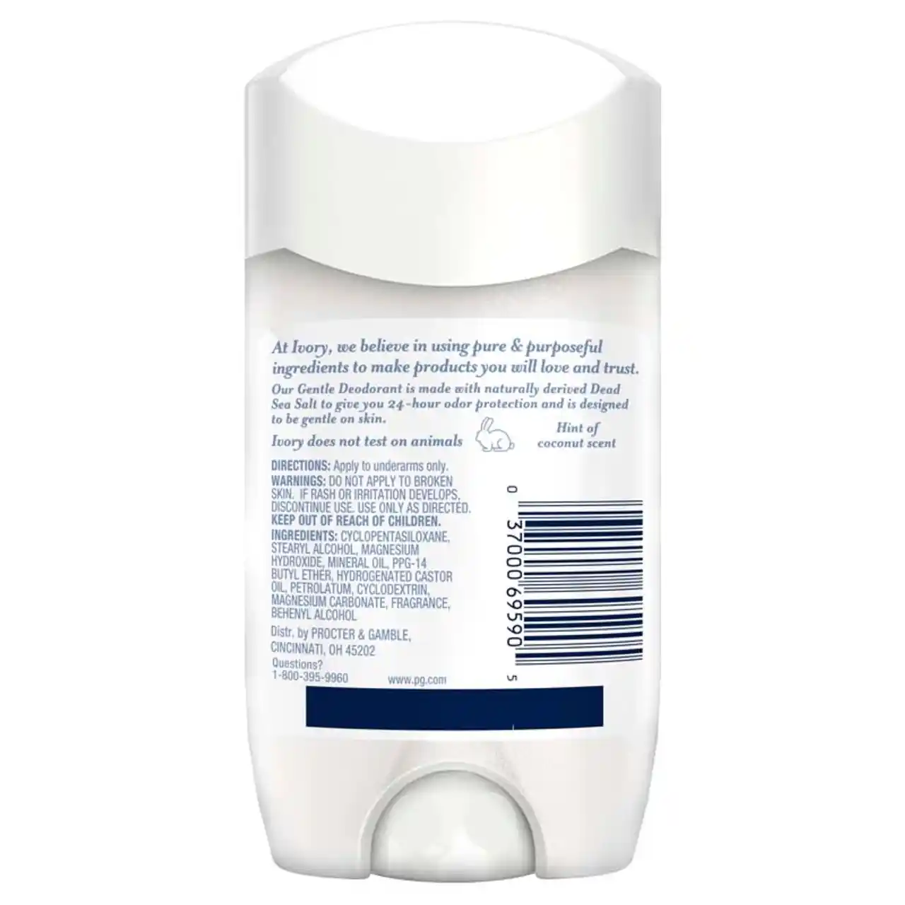 Ivory Gentle Deodorant, Hint of Coconut Scent