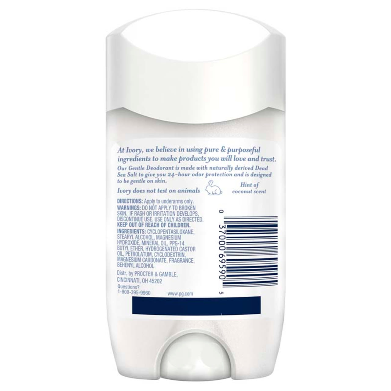 Ivory Gentle Deodorant, Hint of Coconut Scent