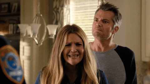 Timothy Olyphant on Santa Clarita Diet saying to Drew Barrymoore "My God! That's a lot to process!"