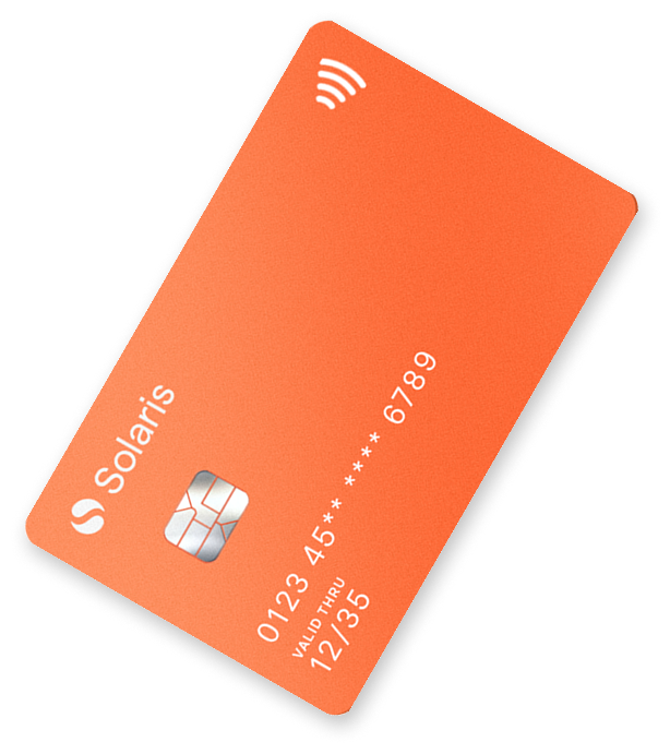 Mockup of an orange Solaris card