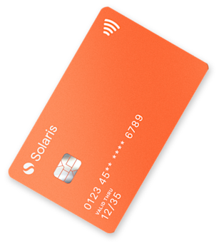 Mockup of an orange Solaris card