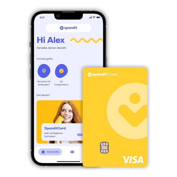 Mockup of a mobile showcasing the spendit | Portal and SpenditCard.