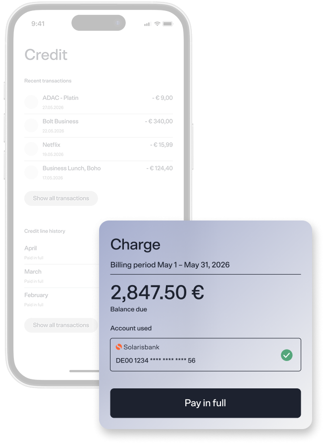 Visual element to represent charge payment. In the mockup, the user can see only one option, which is to pay bill in full.