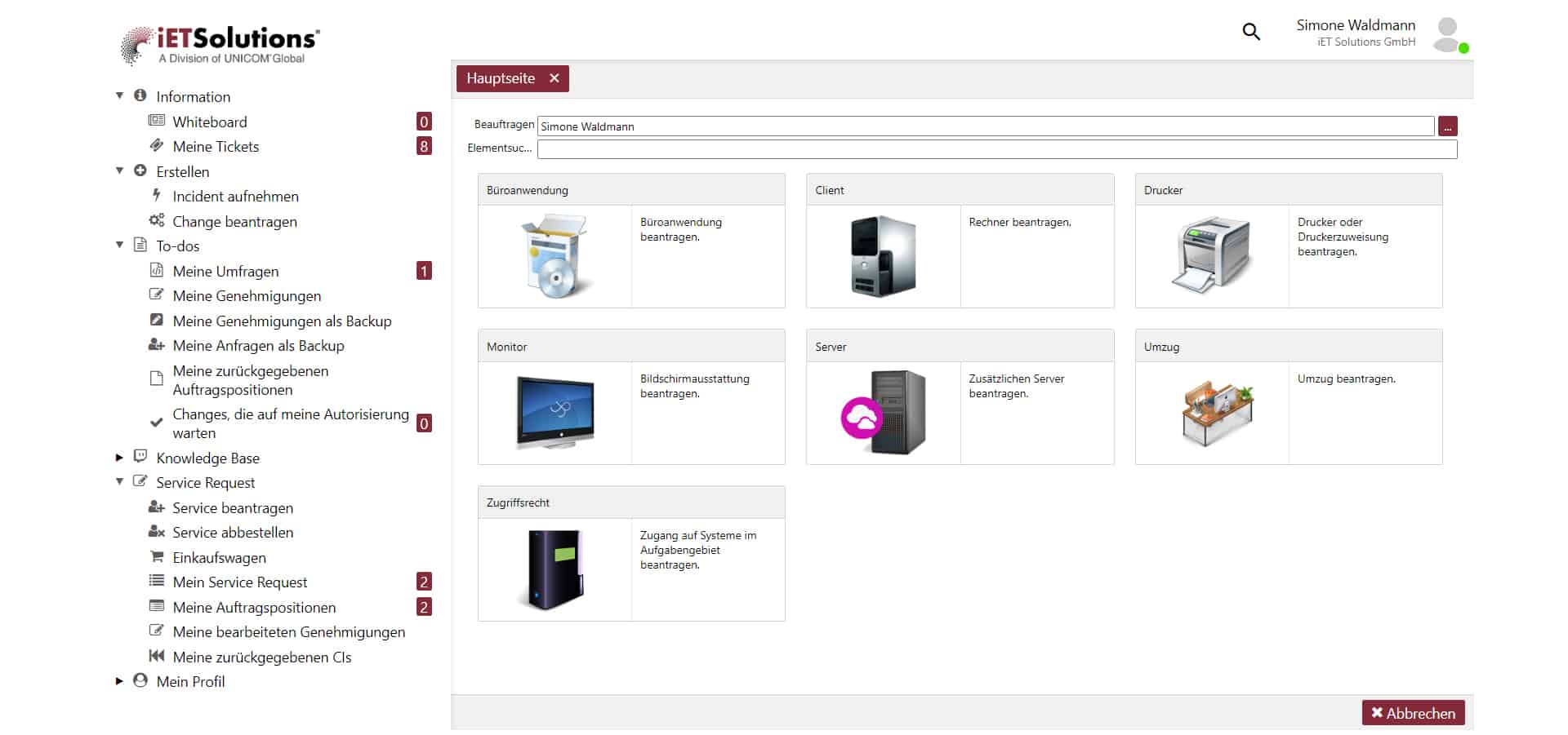 2-self-service-hauptseite