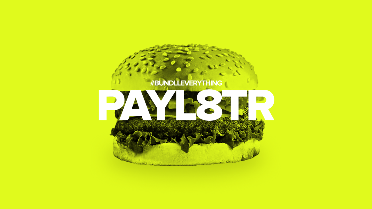 Burger with PAYL8TR text