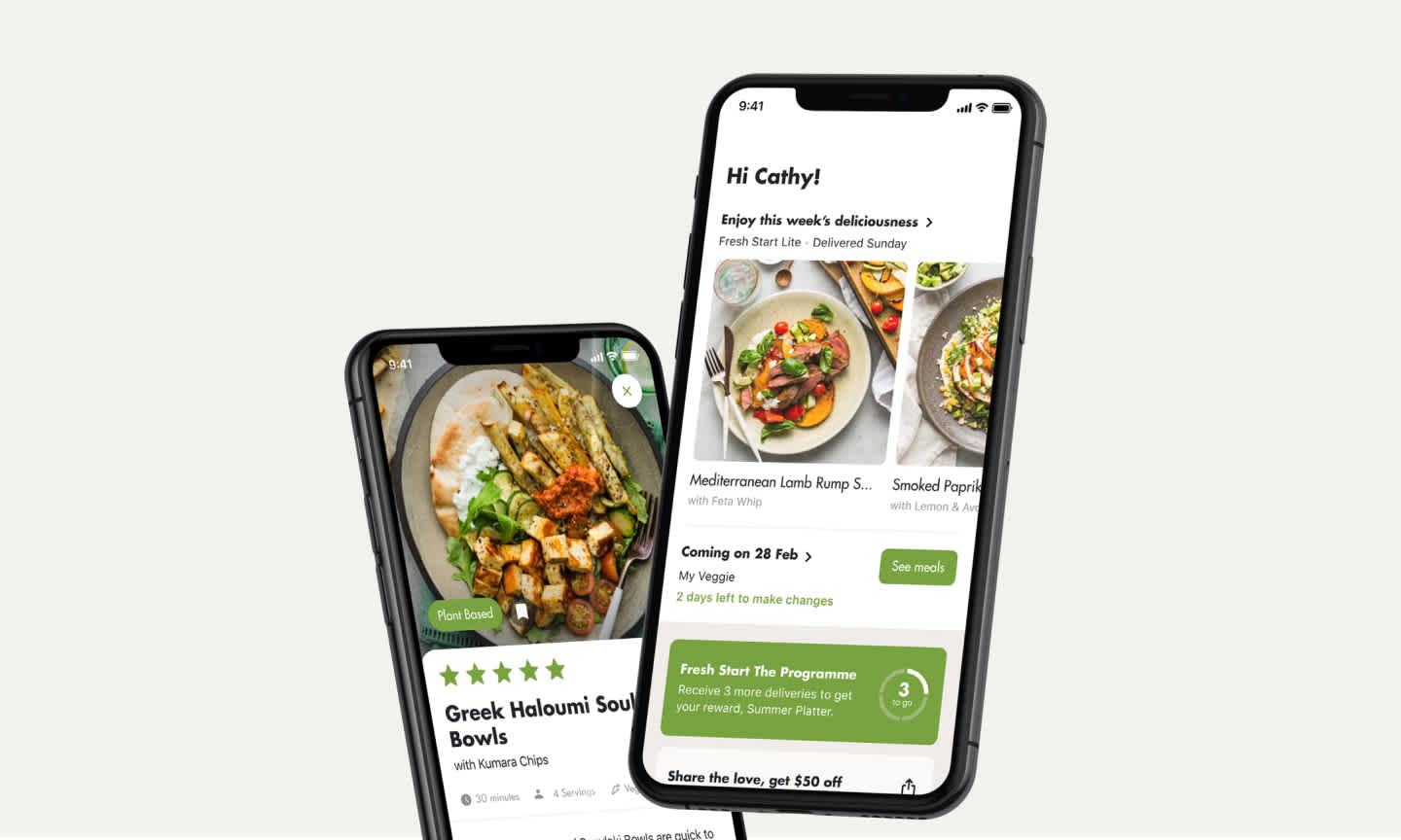 My Food Bag hero image, showing the app in use on a phone