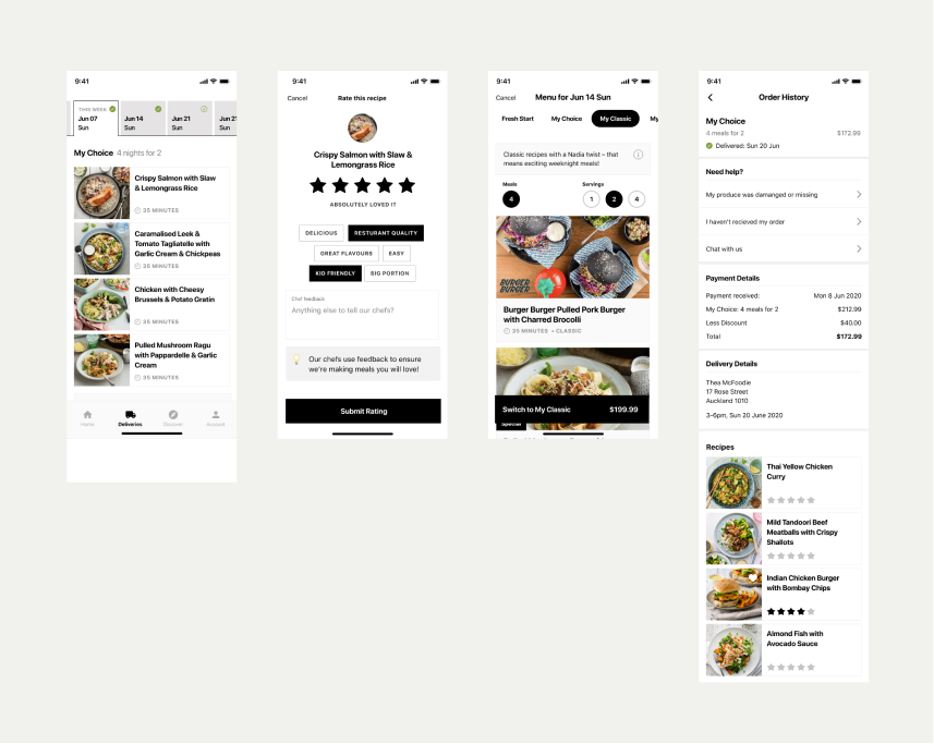 Image showcasing the design of the My Food Bag app