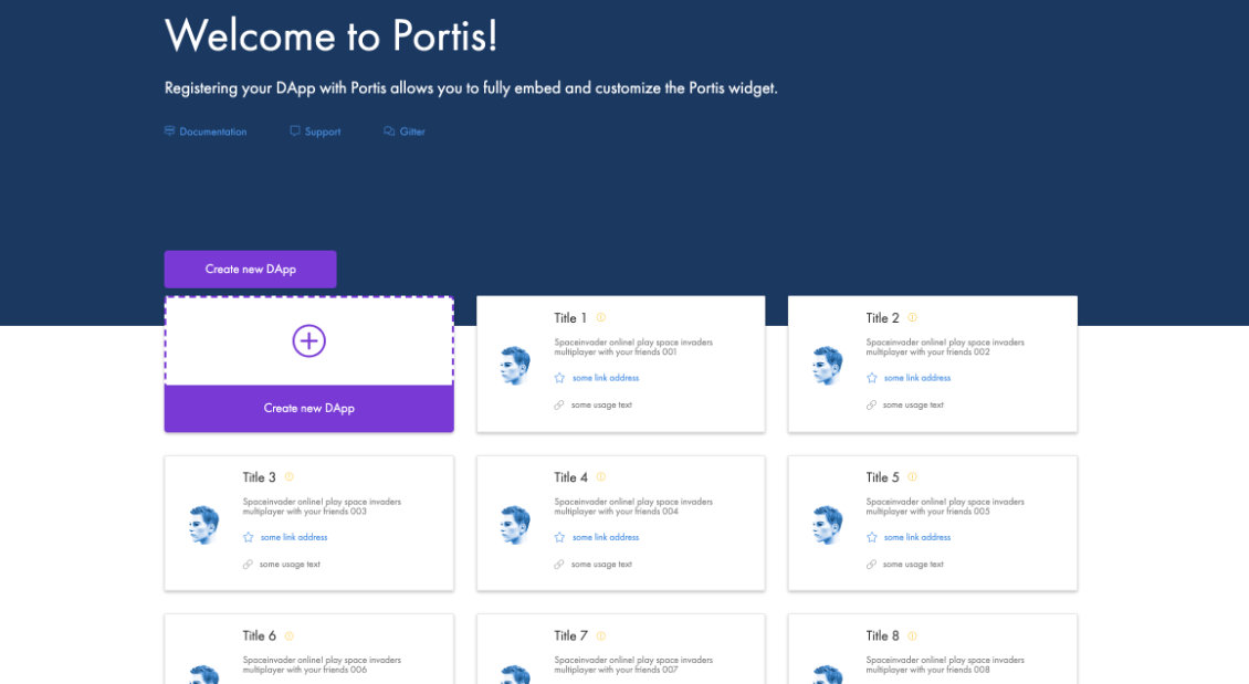 Portis login page on storybook