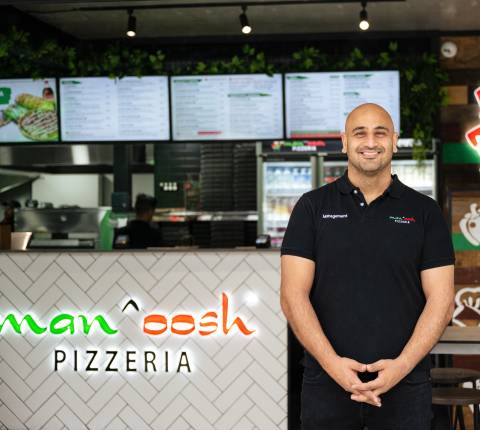 Charlie Hoyek, owner of Manoosh Pizzeria
