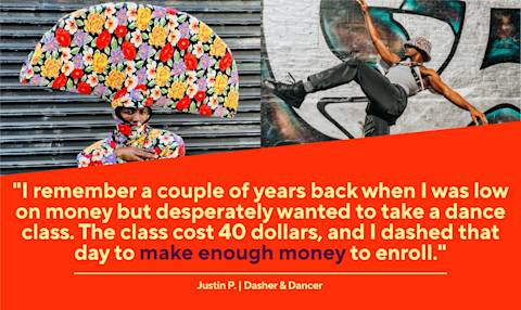 Dx Blog - I Dash So I Can Dance: Meet Professional Dancer and Choreographer Justin P. - Quote about dashing to make money for class