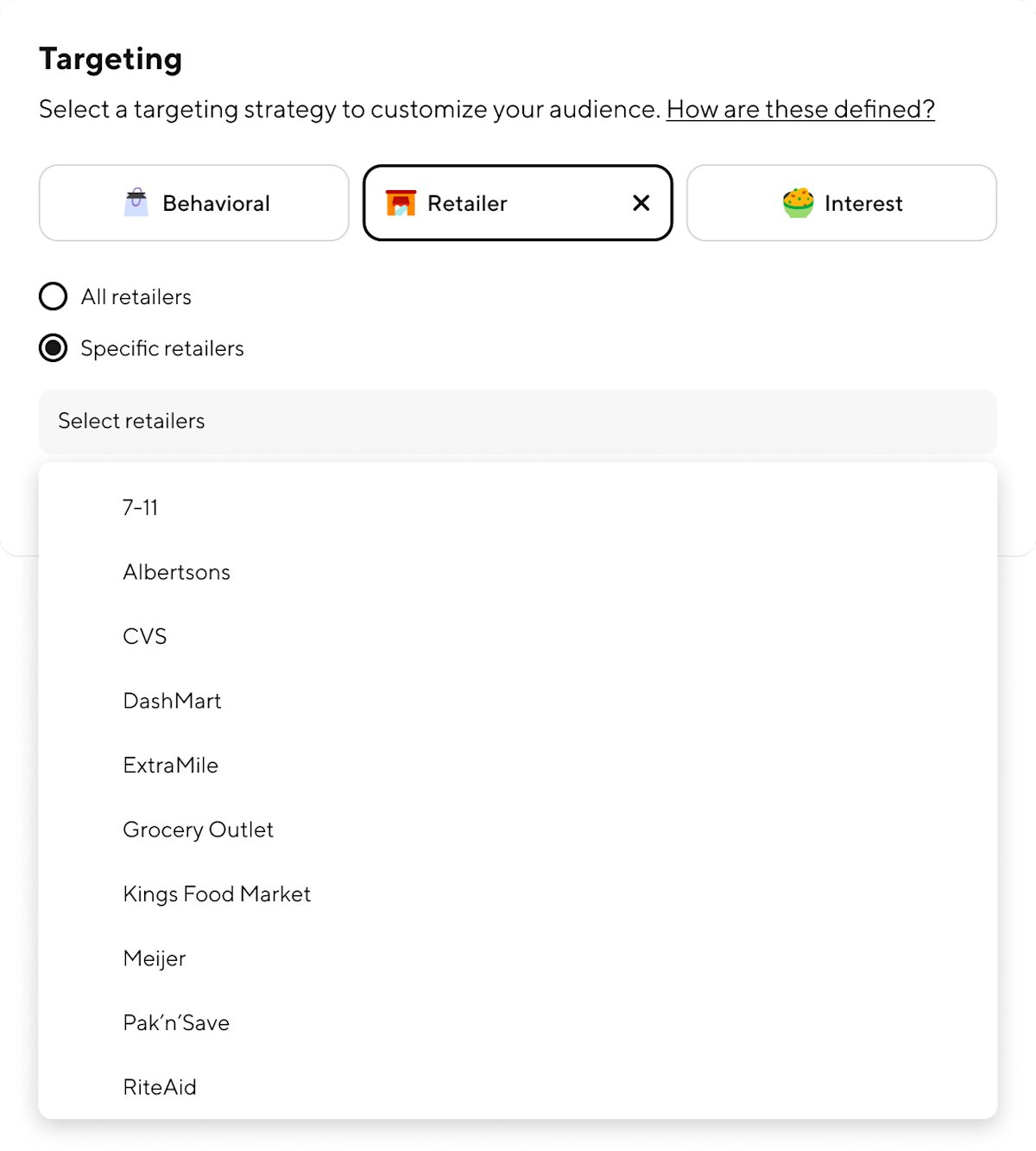retailer targeting for cpg - open