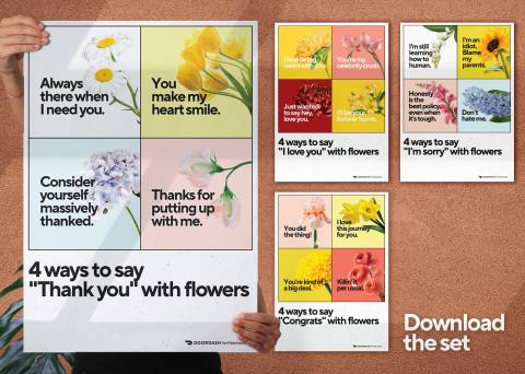 A Florist's Guide to Flower Card Messages and Meanings - 4 Ways to say thank you with flowers CTA poster