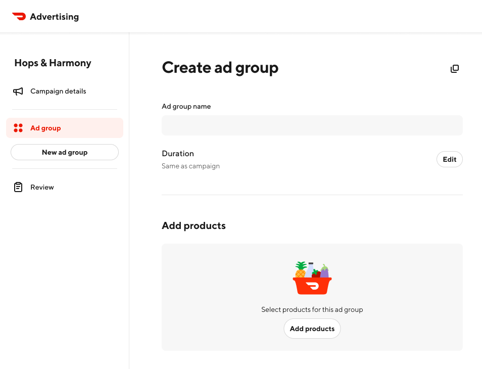 Ads Sponsored Product - Create Ad Group image