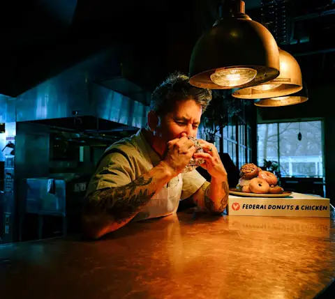 Mx - Michael Solomonov eating donuts