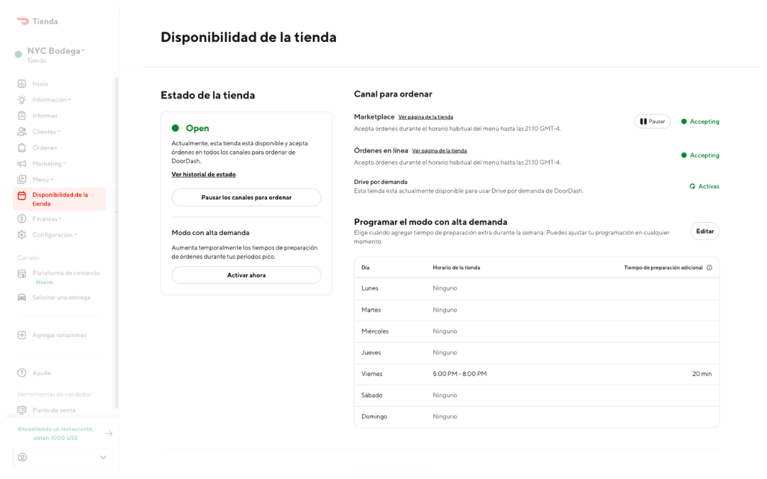 Mx - Set Up - Availability - ES-US