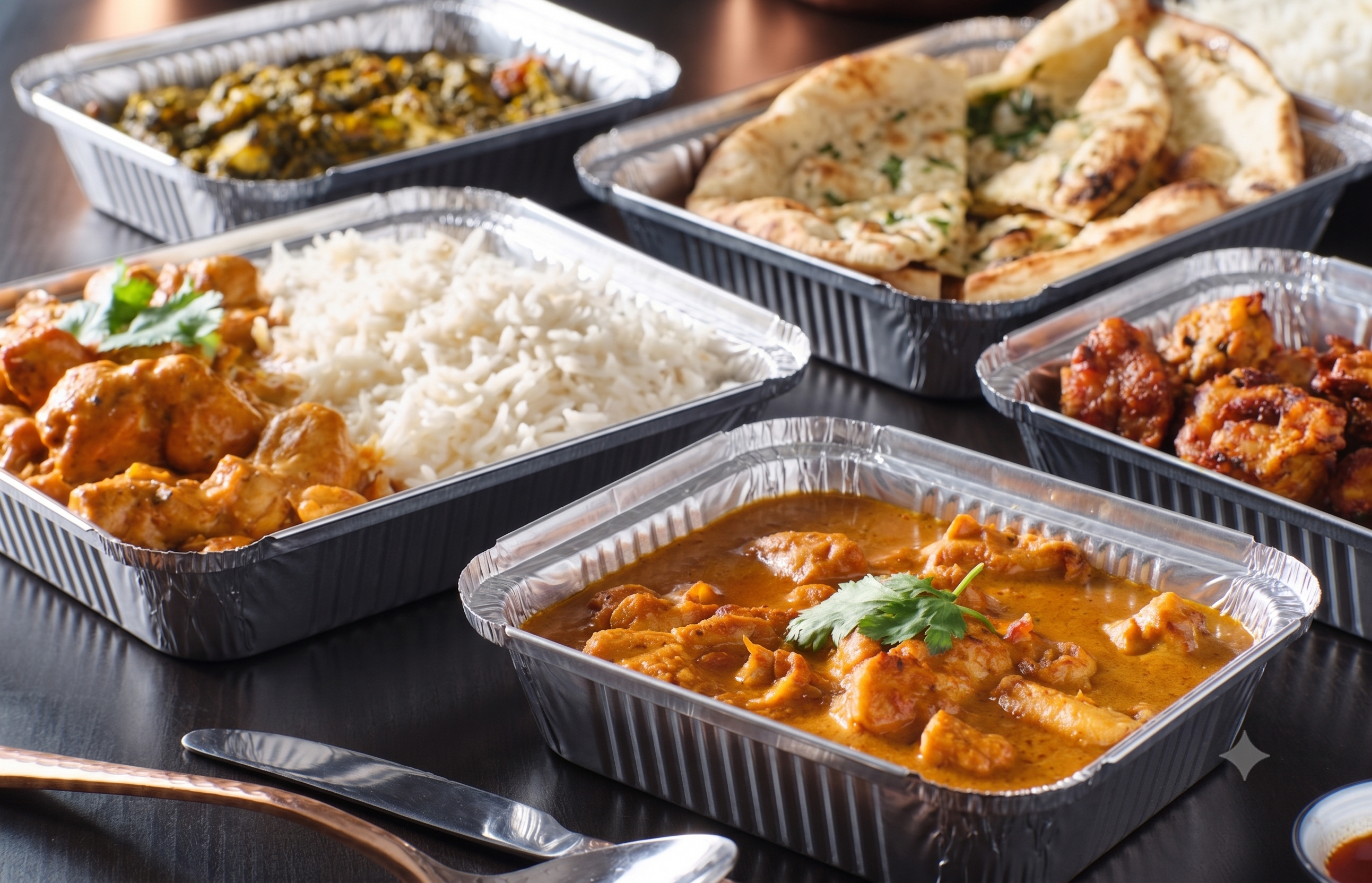 Aluminum trays with gluten free food