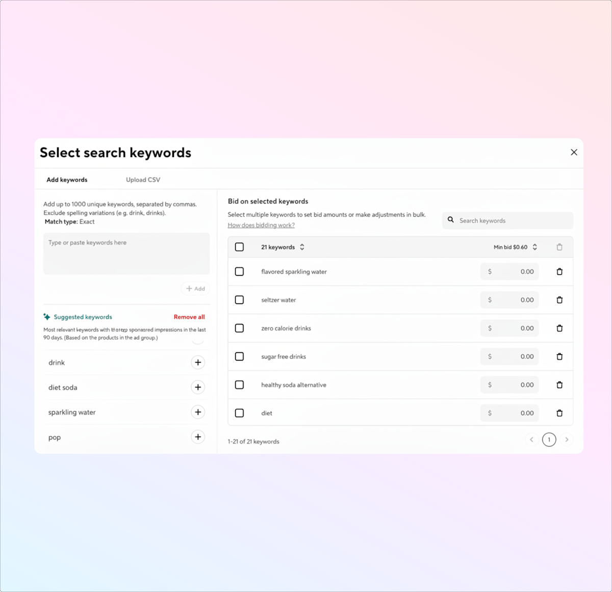 Ads - Accordion - Keyword Targeting