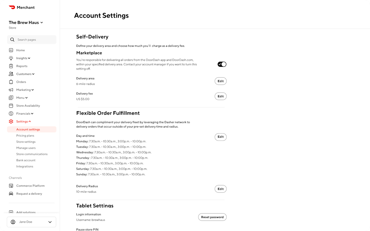 Mx - Portal - Self-Delivery Flexible Fullfilment