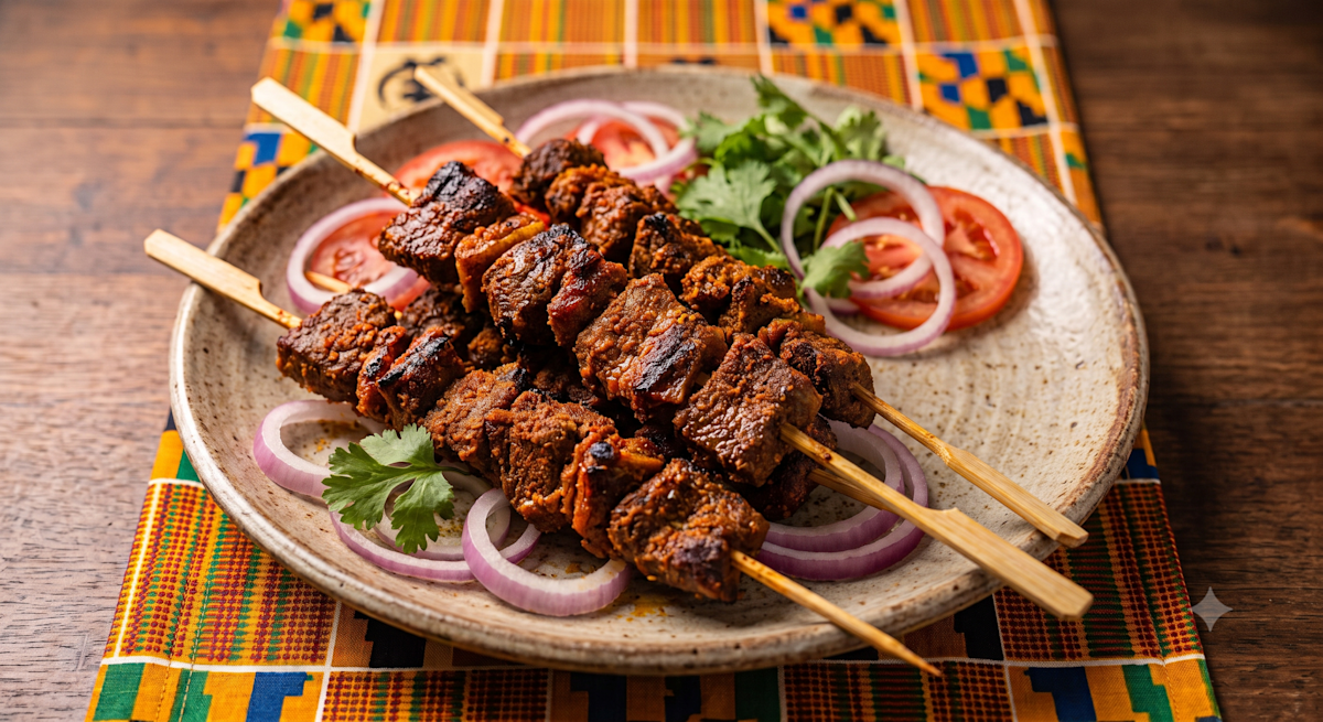 A plate of Suya.