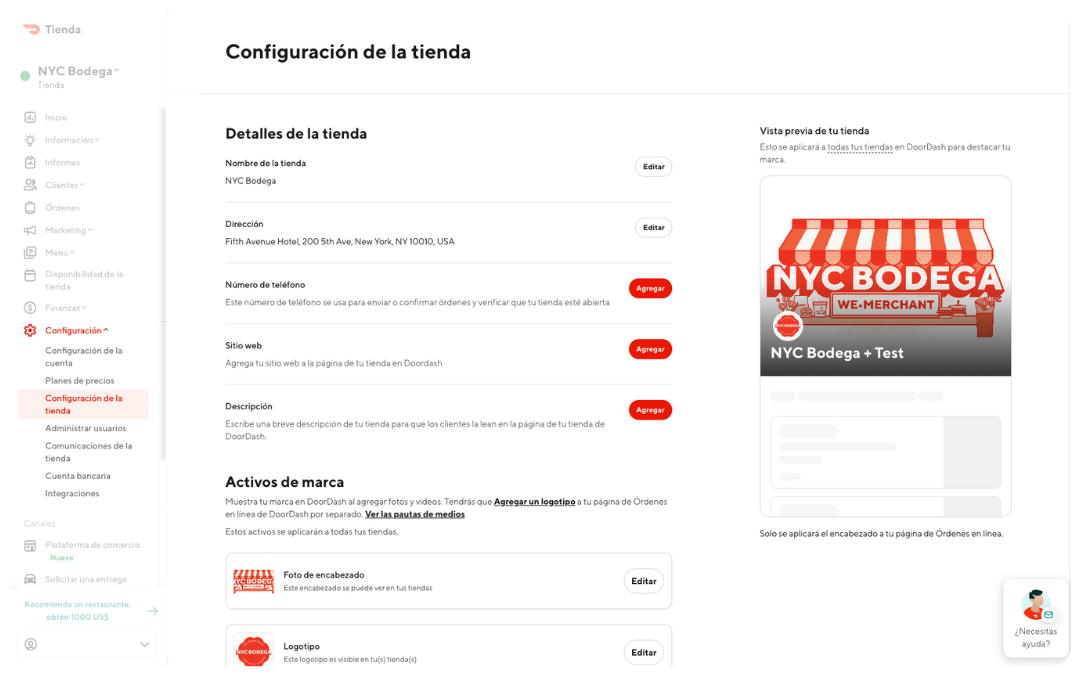 Mx - Set Up - Store Settings - ES-US