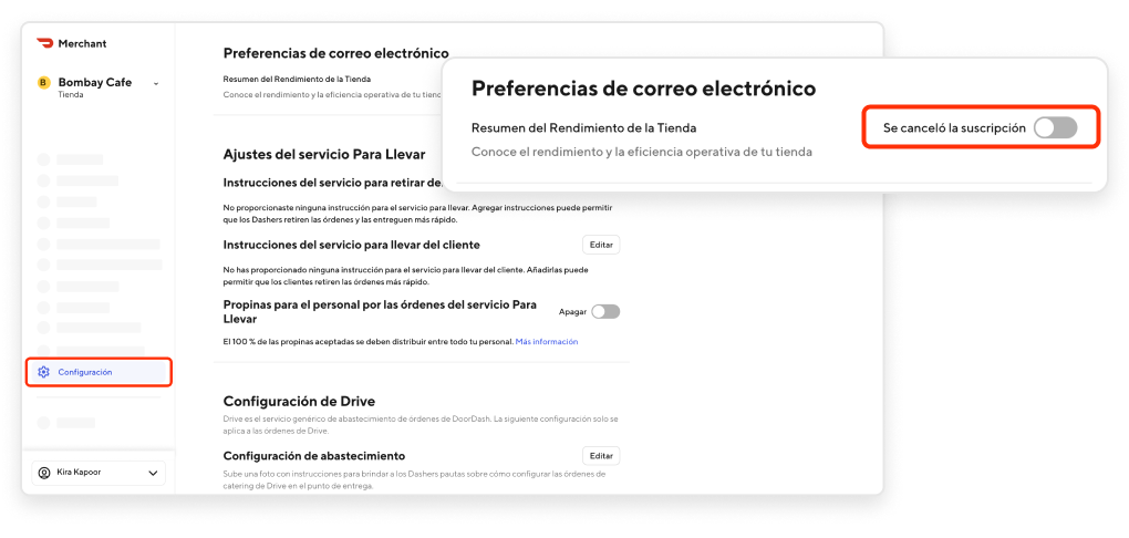 Cómo consultar órdenes de clientes en el Portal de tiendas de DoorDash