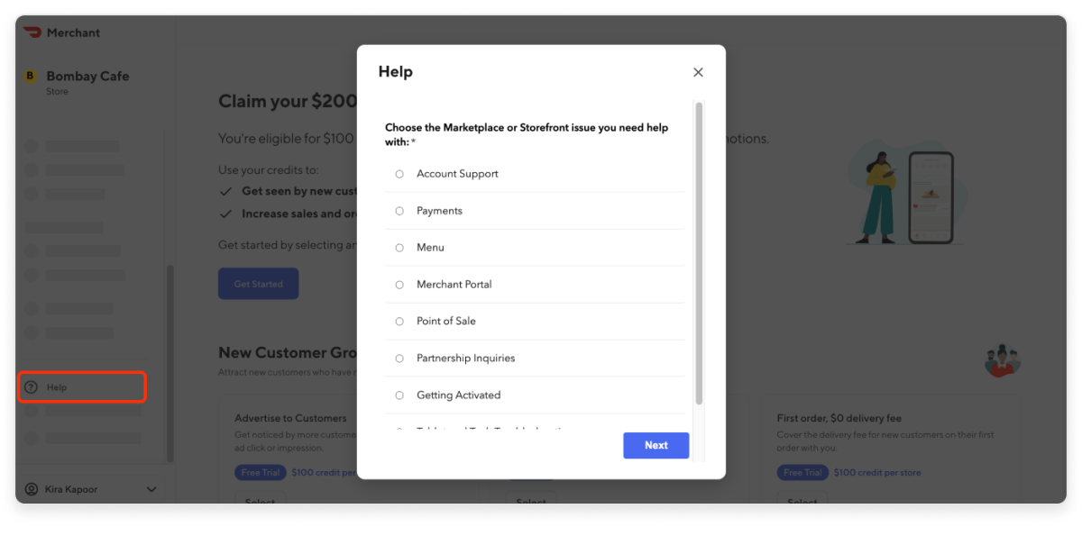 Featured Snippet From The Web: Doordash Support - 855-973-1040