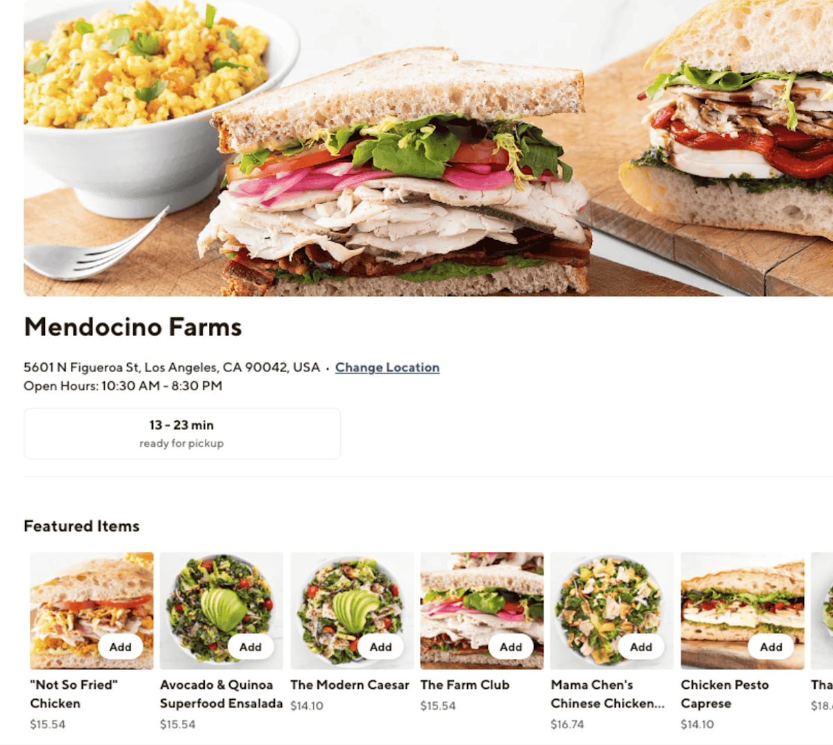 Mx Blog: Mendocino Farms-Online ordering 