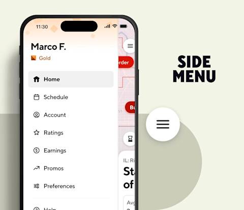Dx Blog - The New DoorDash Dasher App Makes Dashing Easier Than Ever - Side menu