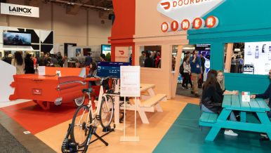 Diner themed DoorDash booth at Restaurants Canada Show 2023