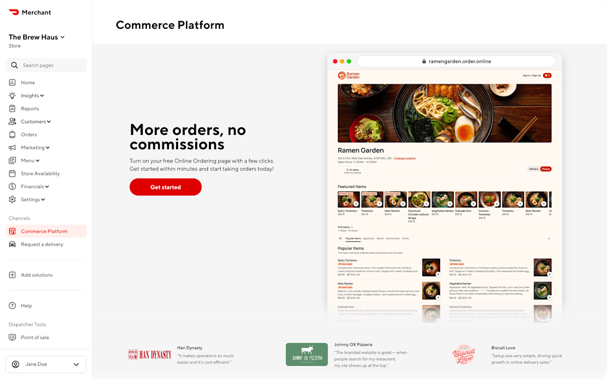Mx - Portal - Commerce Platform - Online Ordering Feature