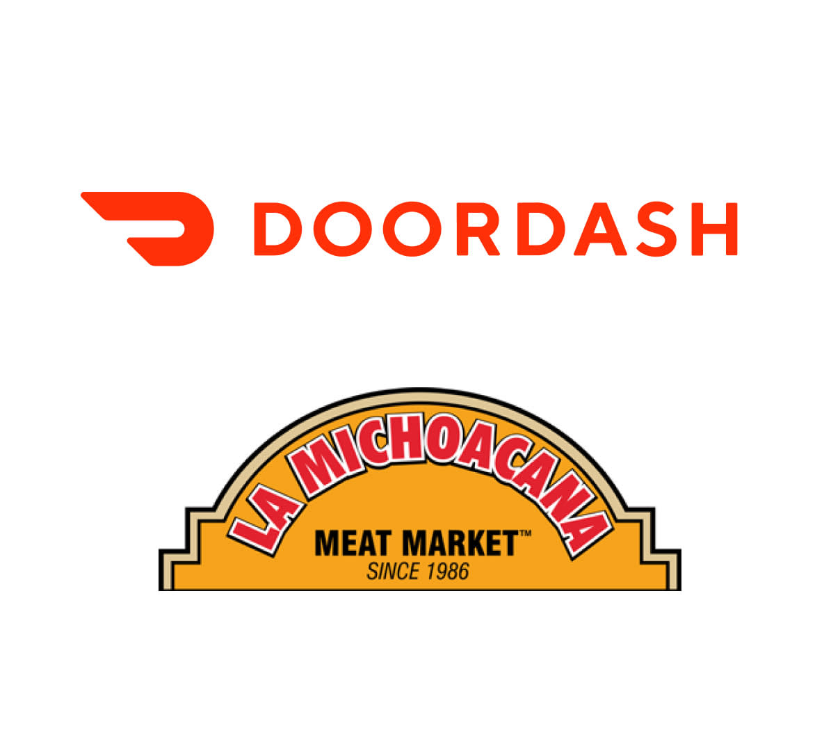 Logos from DoorDash and La Michoacana to celebrate the partnership 