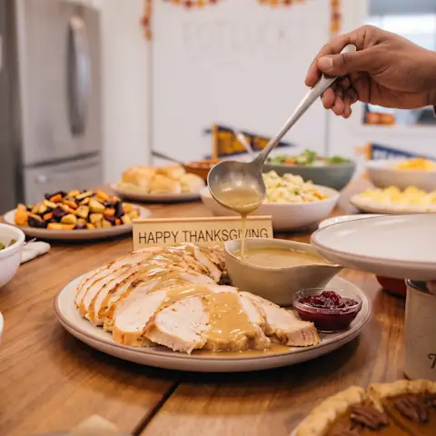 Turkey breast platter for Thanksgiving potluck at the office