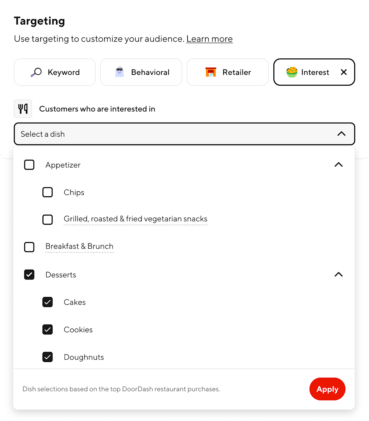 taste targeting open