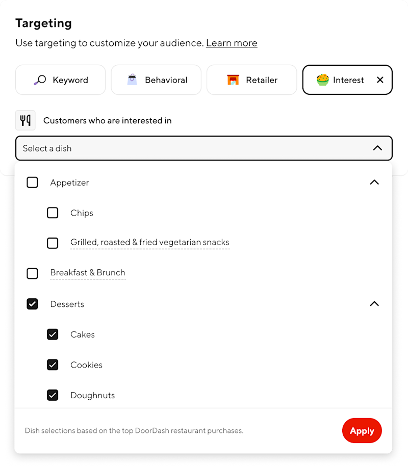 taste targeting open