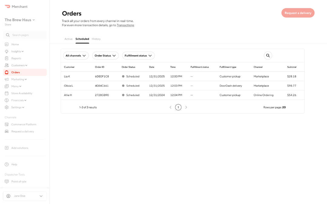 Mx - Portal - Scheduled Orders