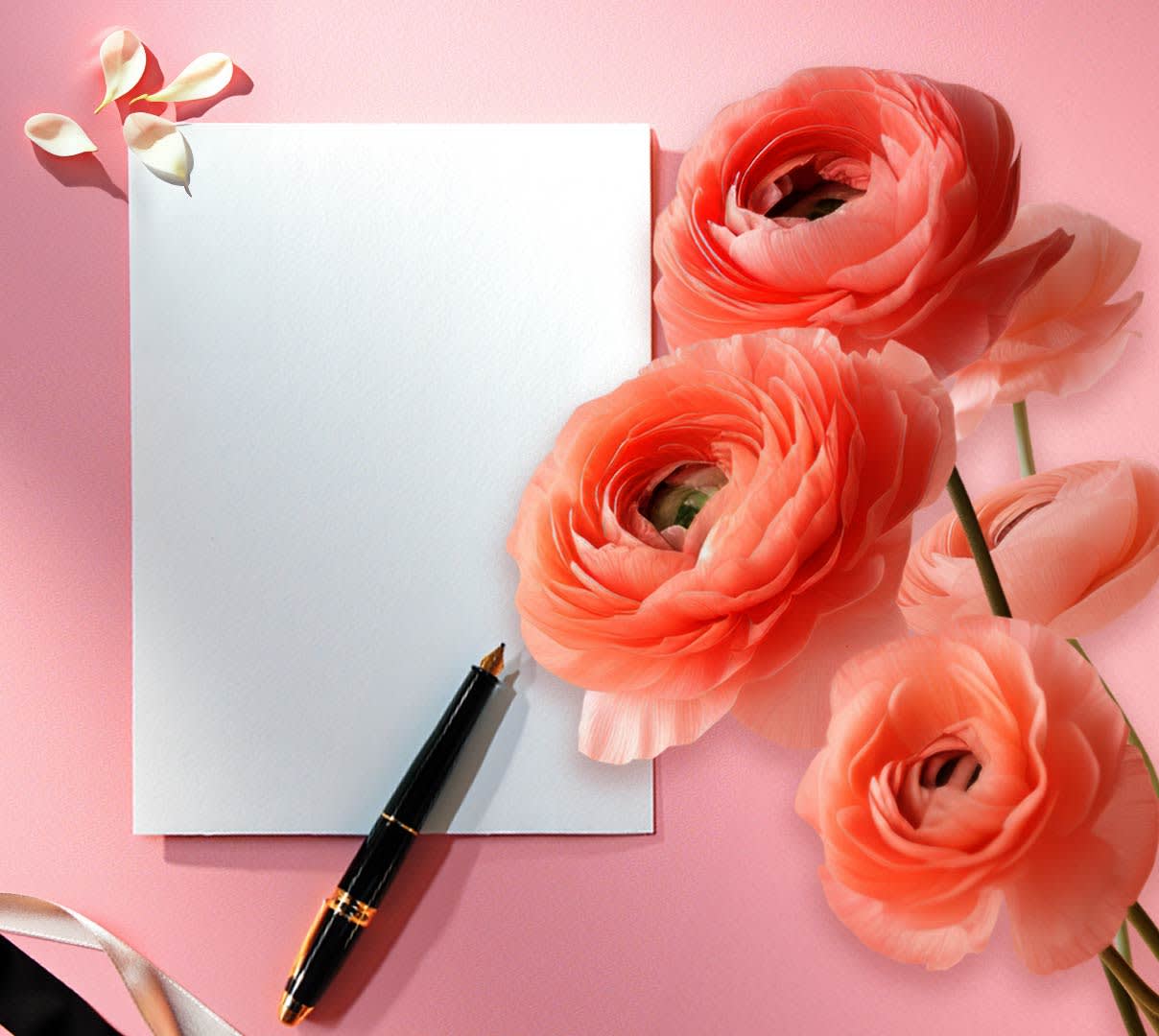 Mx Blog - A Florist's Guide to Flower Card Messages and Meanings - hero image of flowers and writing pad