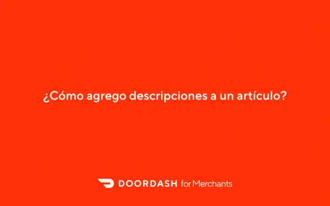 ¿Cómo agrego descripciones a un artículo