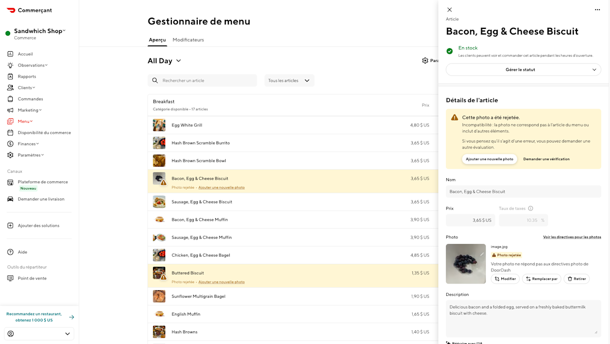 Mx - Add Item - Photo Rejected - FR-CA