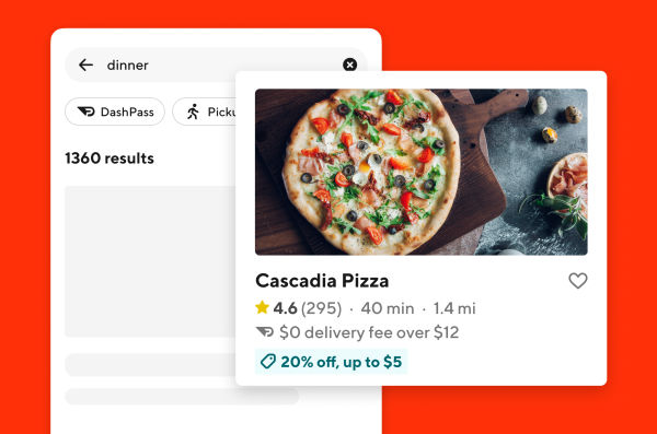 Promotion advertisement of a pizza restaurant on DoorDash 