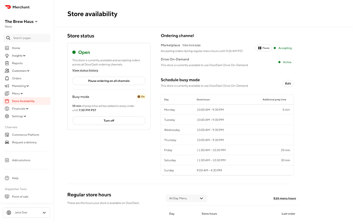 Mx - Portal - Store Hours
