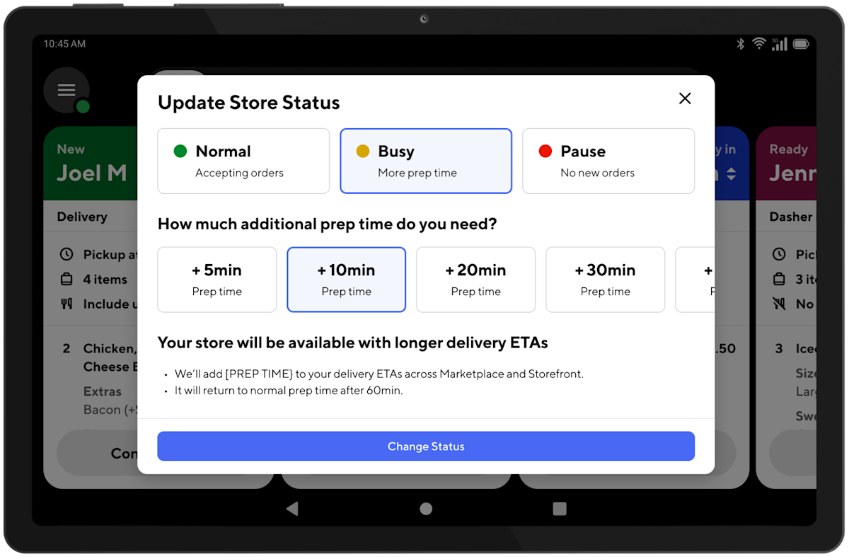 Mx - Tablet - Busy mode