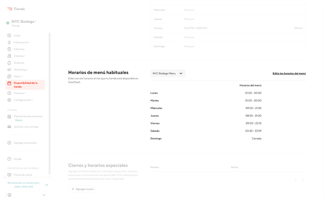 Mx - Set Up - Store Hours - ES-US
