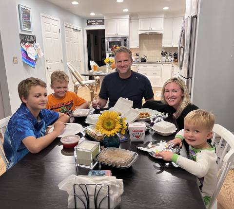 DoorDash President eating dinner with his family