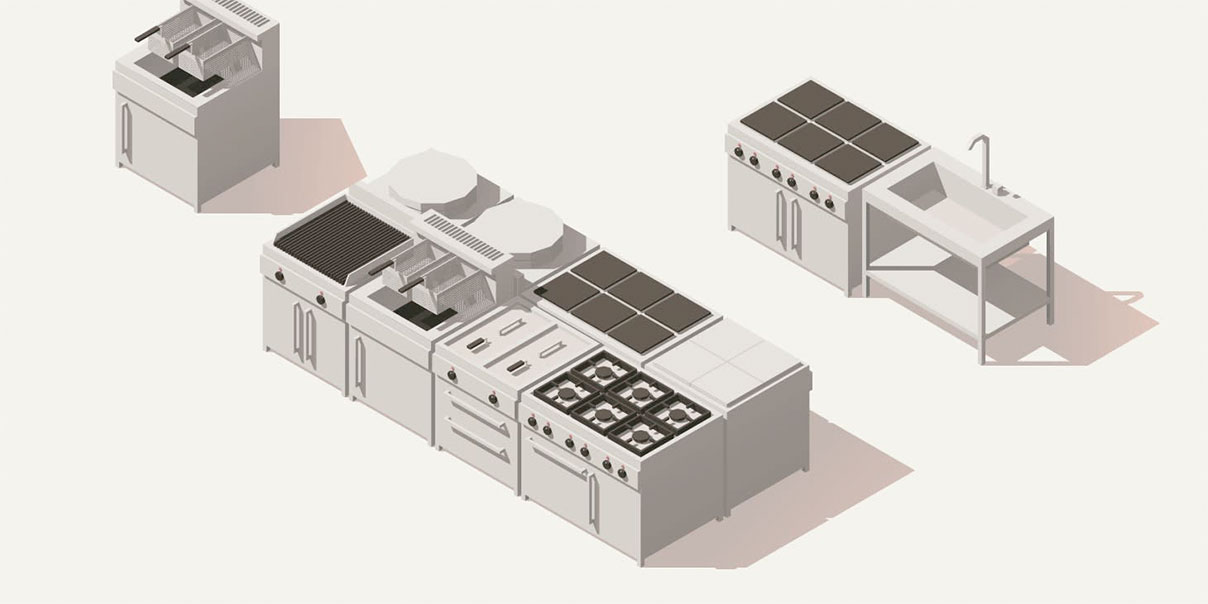 plano de la cocina del restaurante