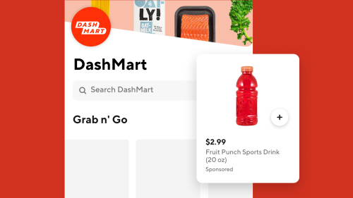 DoorDash app screen with an ad