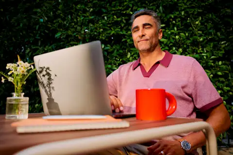 A man working on his laptop