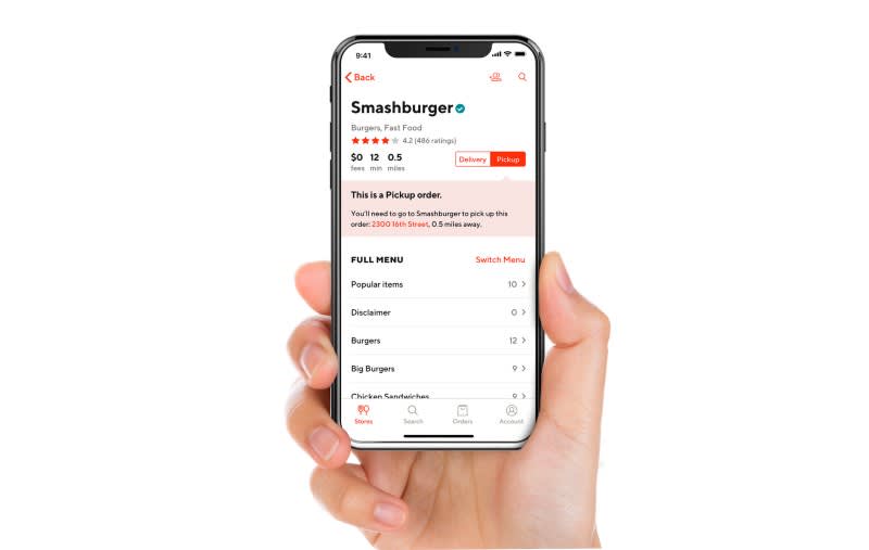 Pickup Now Available Via DoorDash DoorDash